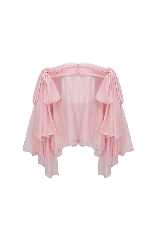 Pink Off Shoulder Mini Dress & Shorts Set