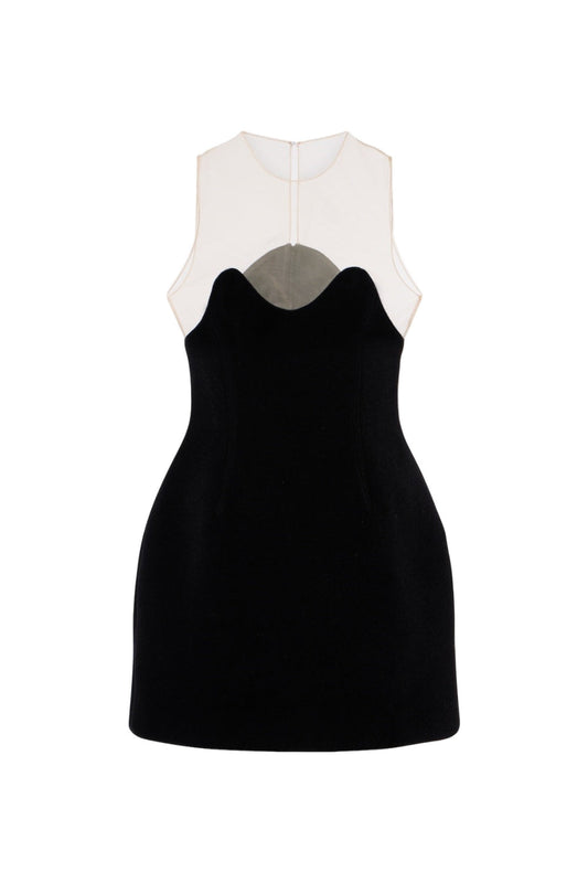 Wave Velvet Sleeveless Mini Dress