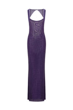 Modesty Sequin Mesh Back Maxi Dress - Purple