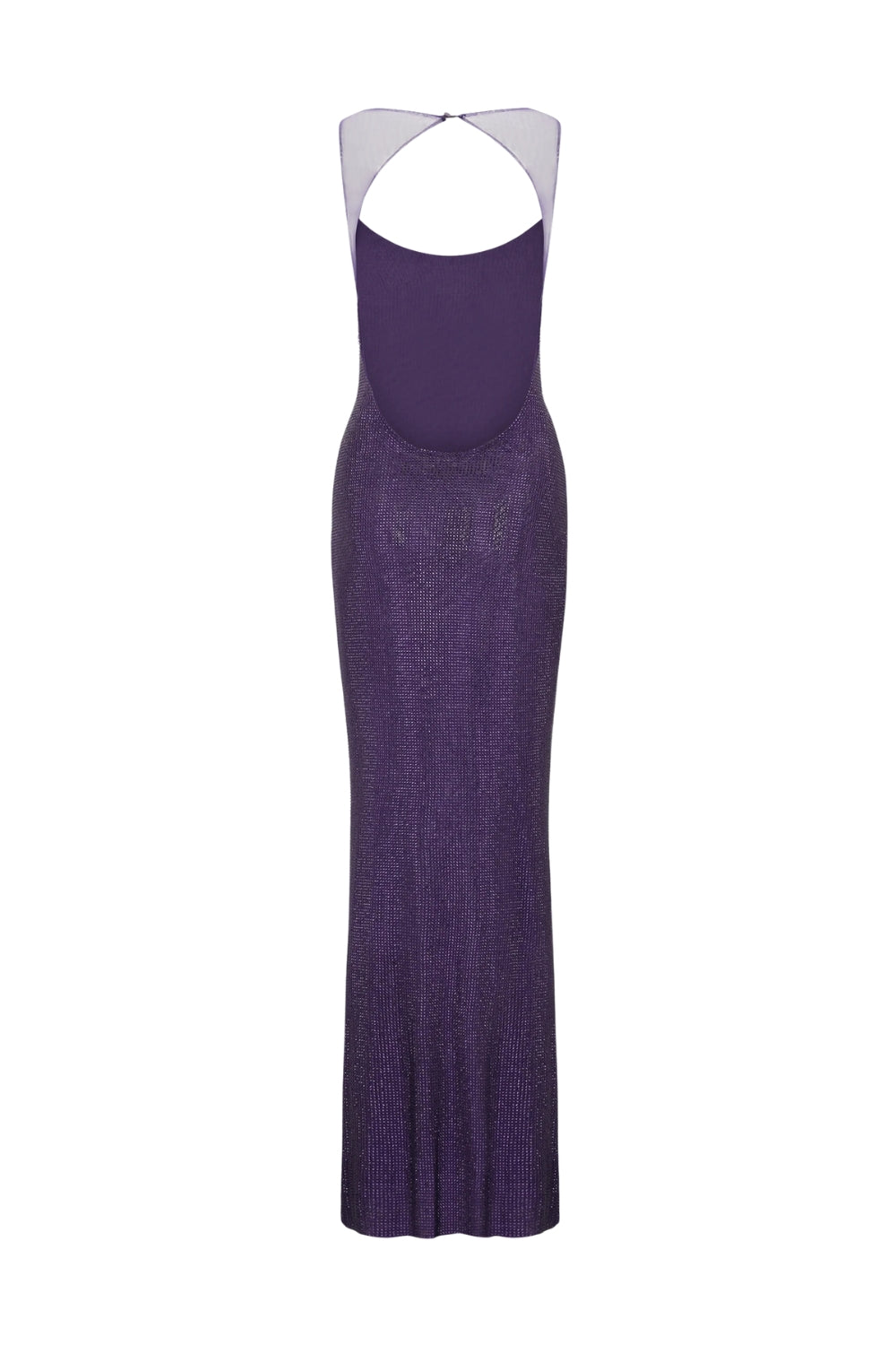 Modesty Sequin Mesh Back Maxi Dress - Purple