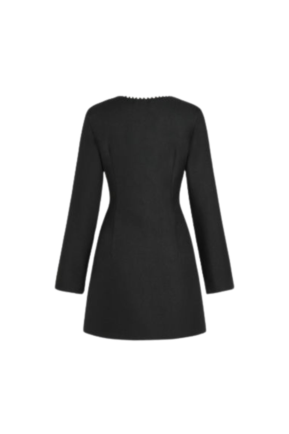 viola black Square Neck Rhinestone Pleated Mini Dress