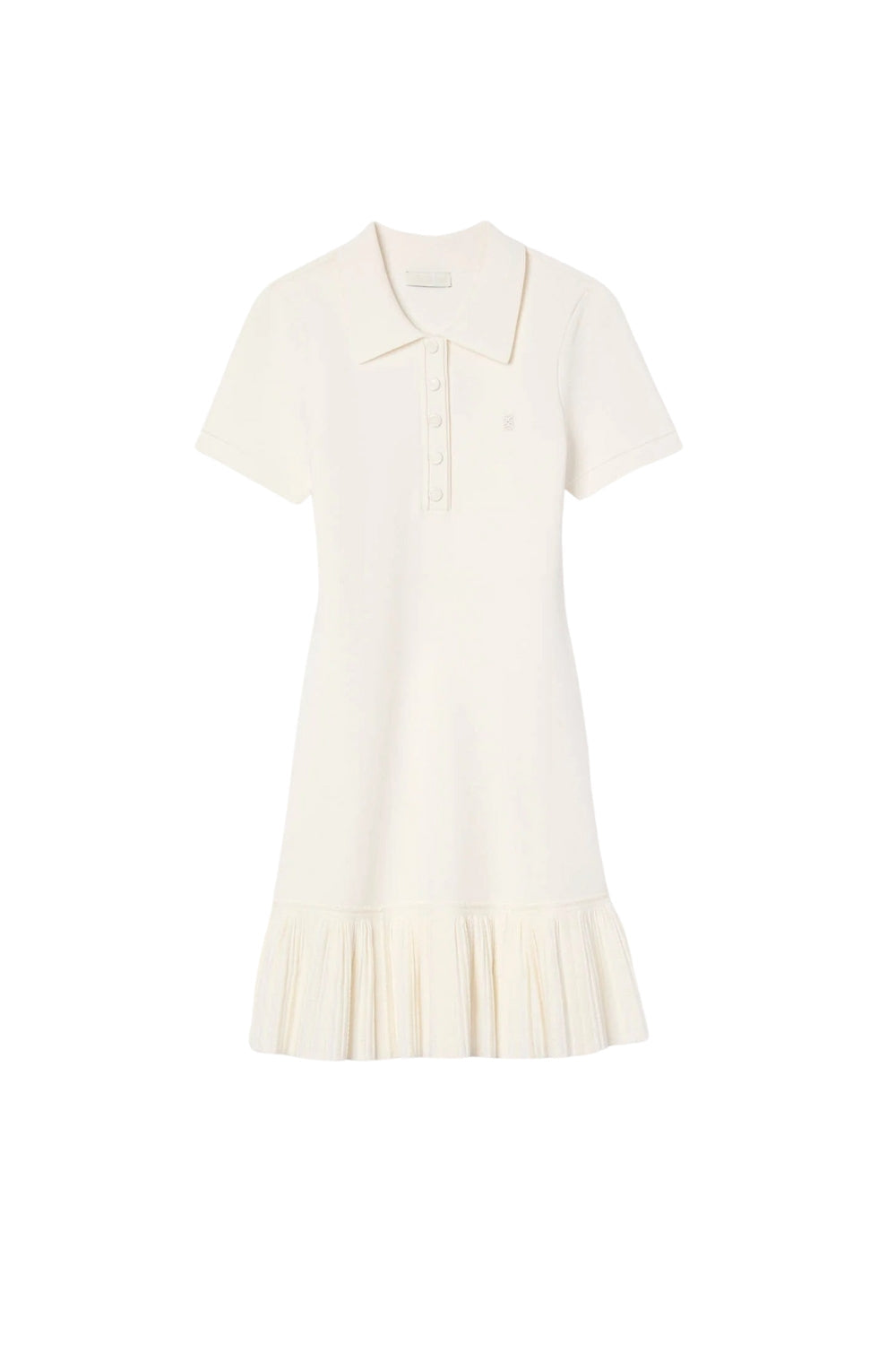 Penny White Mini Knit Dress With Polo Neck