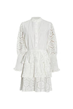 Vanessa Long Sleeves Layered Lace Mini Dress In White