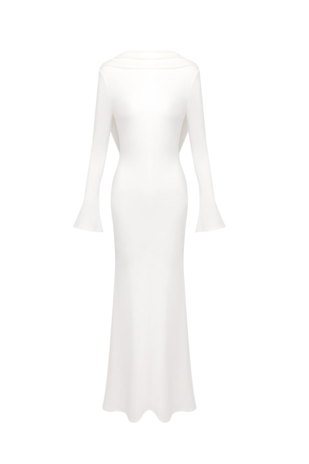 gloria DRAPED BACKLESS JERSEY MAXI DRESS in white