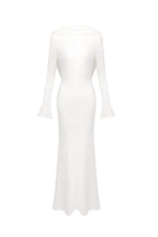 Gloria Draped Backless Jersey Maxi Dress In White