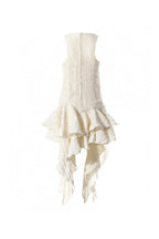 joy Draped Asymmetric Silk Dress with Layers - Ivoire