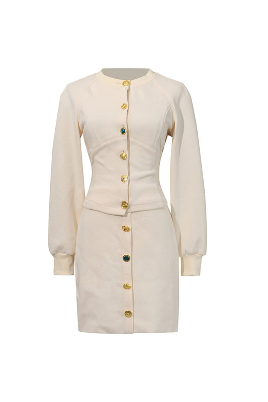tabitha Embellished Button Co-ord Set – Ivoire
