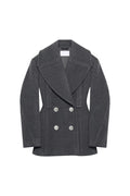 rosemary peacoat in wool in gray