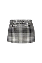 Virginia Houndstooth Crystal Mini Skirt - Black/White