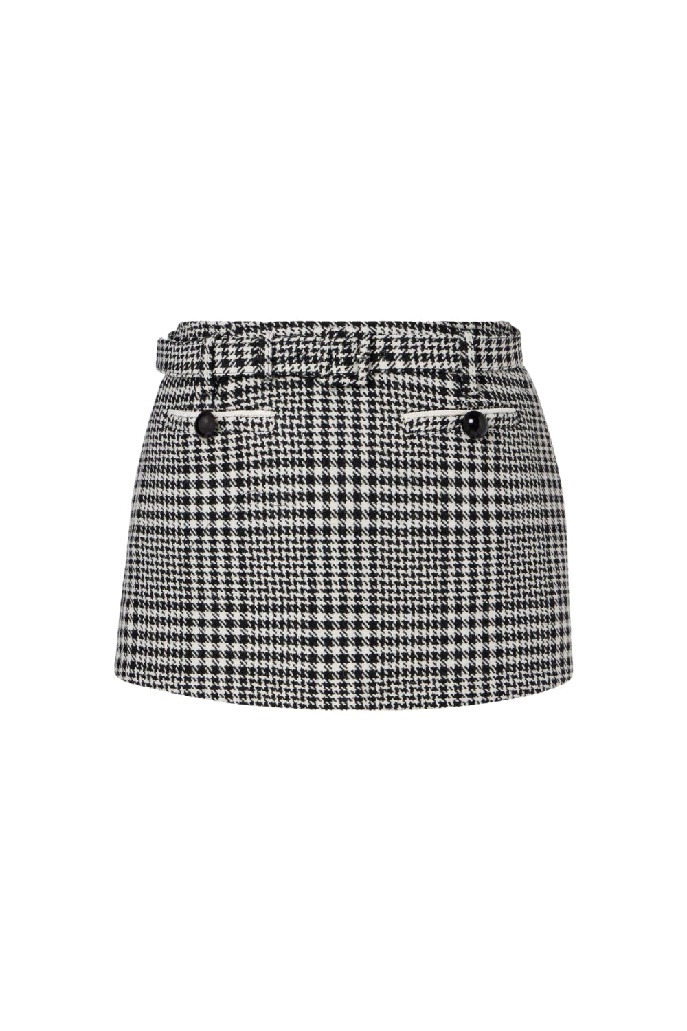 Virginia Houndstooth Crystal Mini Skirt - Black/White