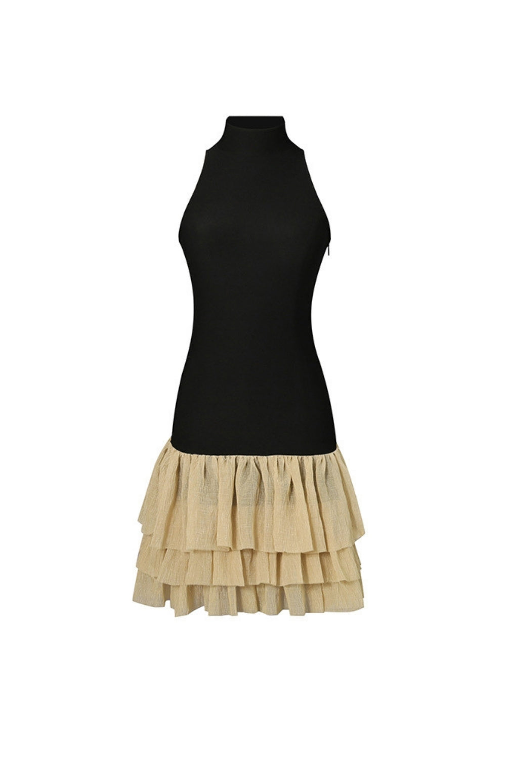 Flowering Girl Women Cynthia Black Ruched Trim Sleeveless Puffy Mini Dress