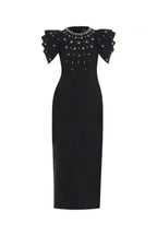 Roxanne Crystal-Embellished Crepe Bodycon Gown In Black
