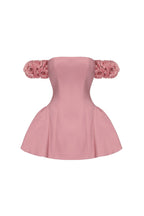 sherry Flower strapless puffy mini dress in pink