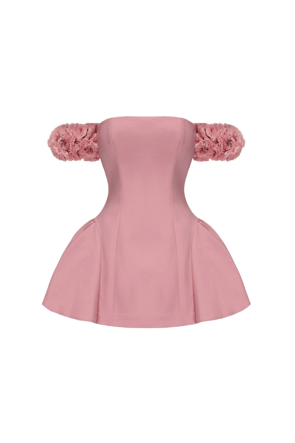 Flowering Girl Women Sherry Flower Strapless Puffy Mini Dress In Pink