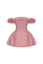 Flowering Girl Women Sherry Flower Strapless Puffy Mini Dress In Pink
