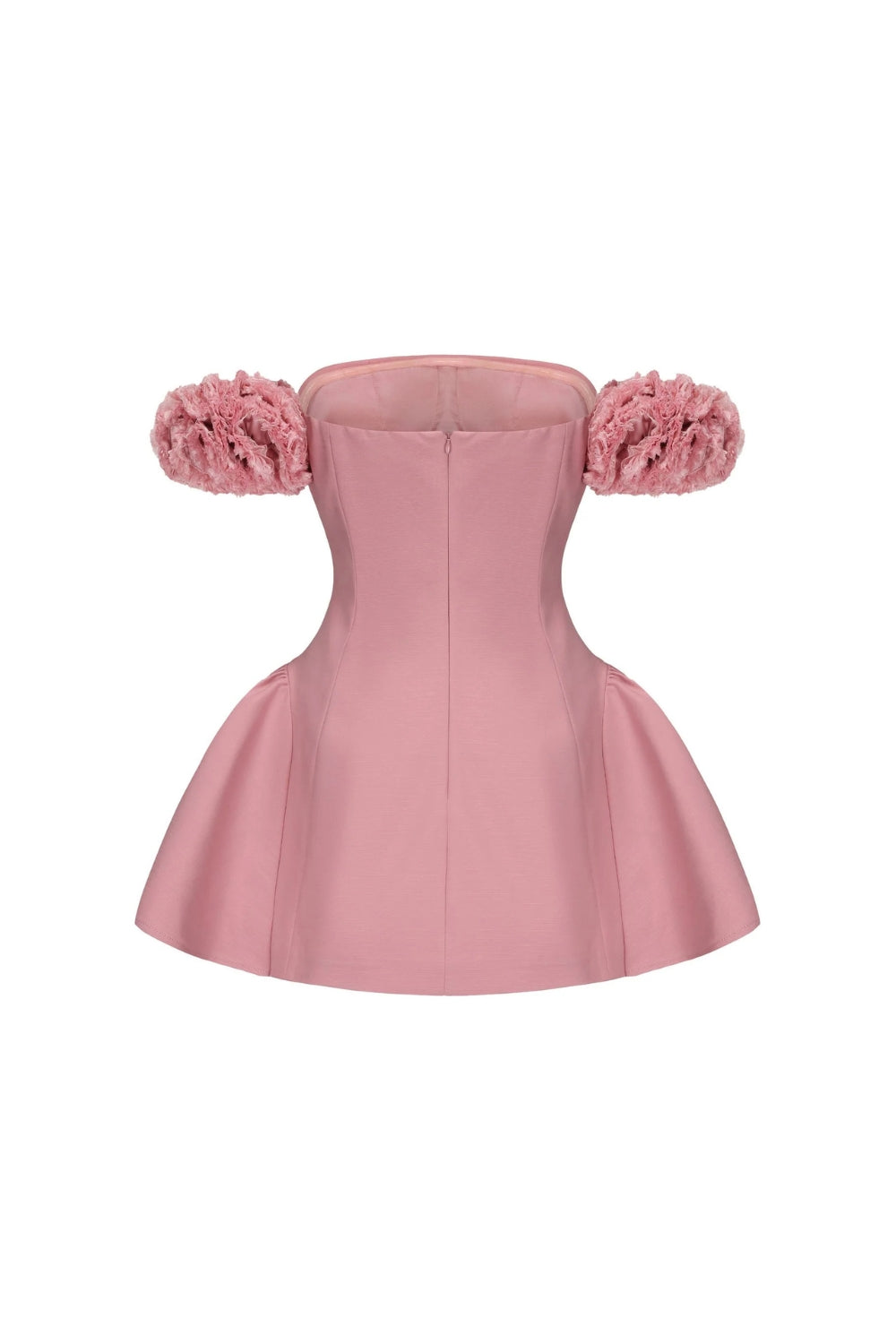 Flowering Girl Women Sherry Flower Strapless Puffy Mini Dress In Pink