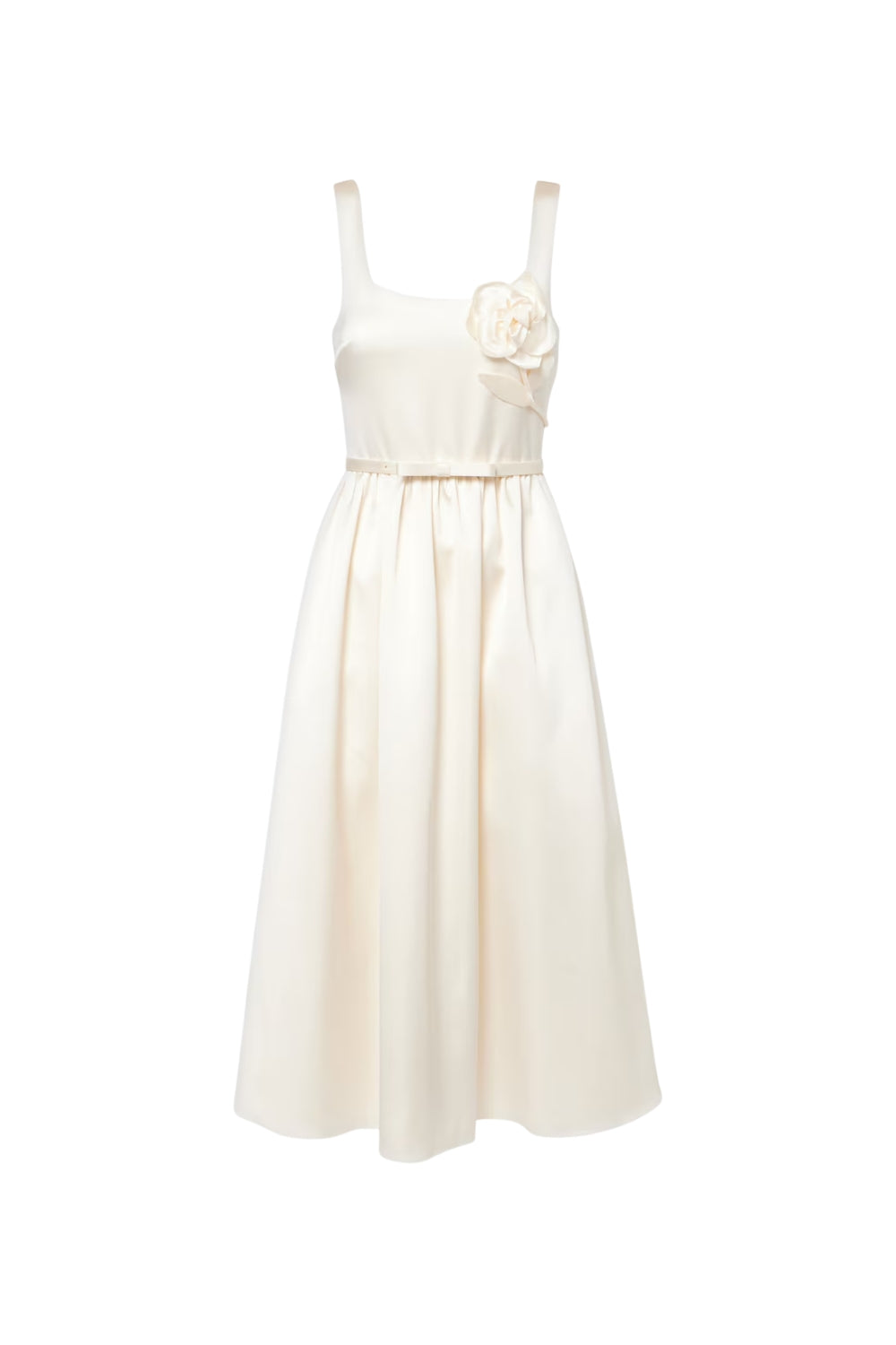 Flowering Girl Women Polly Floral-Appliqué Satin Midi Dress In Ivory