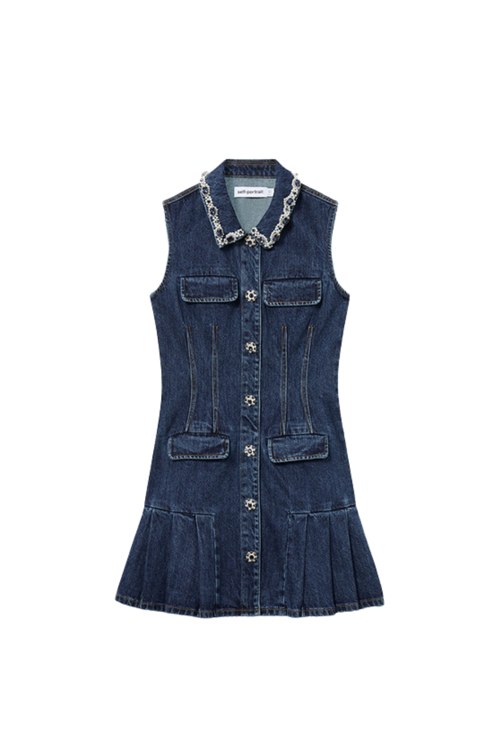 Flowering Girl Women Blue Denim Sleeveless Mini Dress