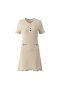 simona hollow knit Mini dress in apricot