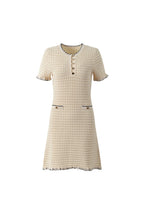 Flowering Girl Women Simona Hollow Knit Mini Dress In Apricot