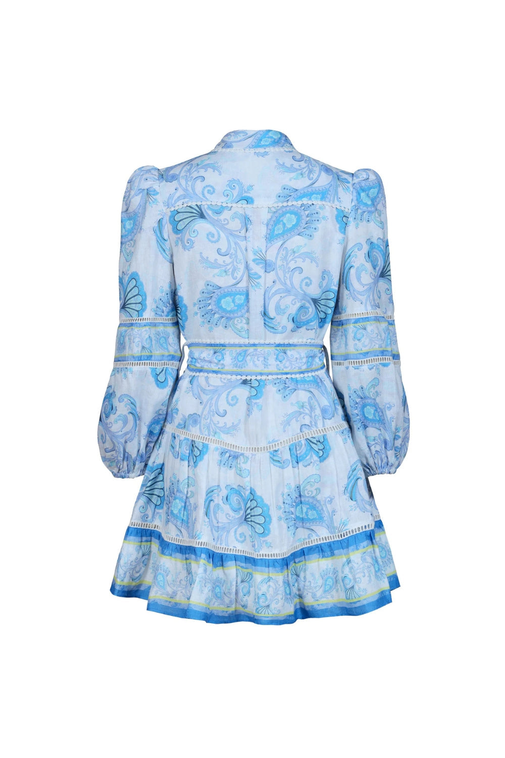 Flowering Girl Women Vicky Floral Print Puff Sleeve Mini Dress In Blue