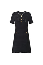 Flowering Girl Women Simona Hollow Knit Mini Dress In Black