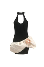 lyuba 3D Flower Contrast Color Bandage Mini Dress