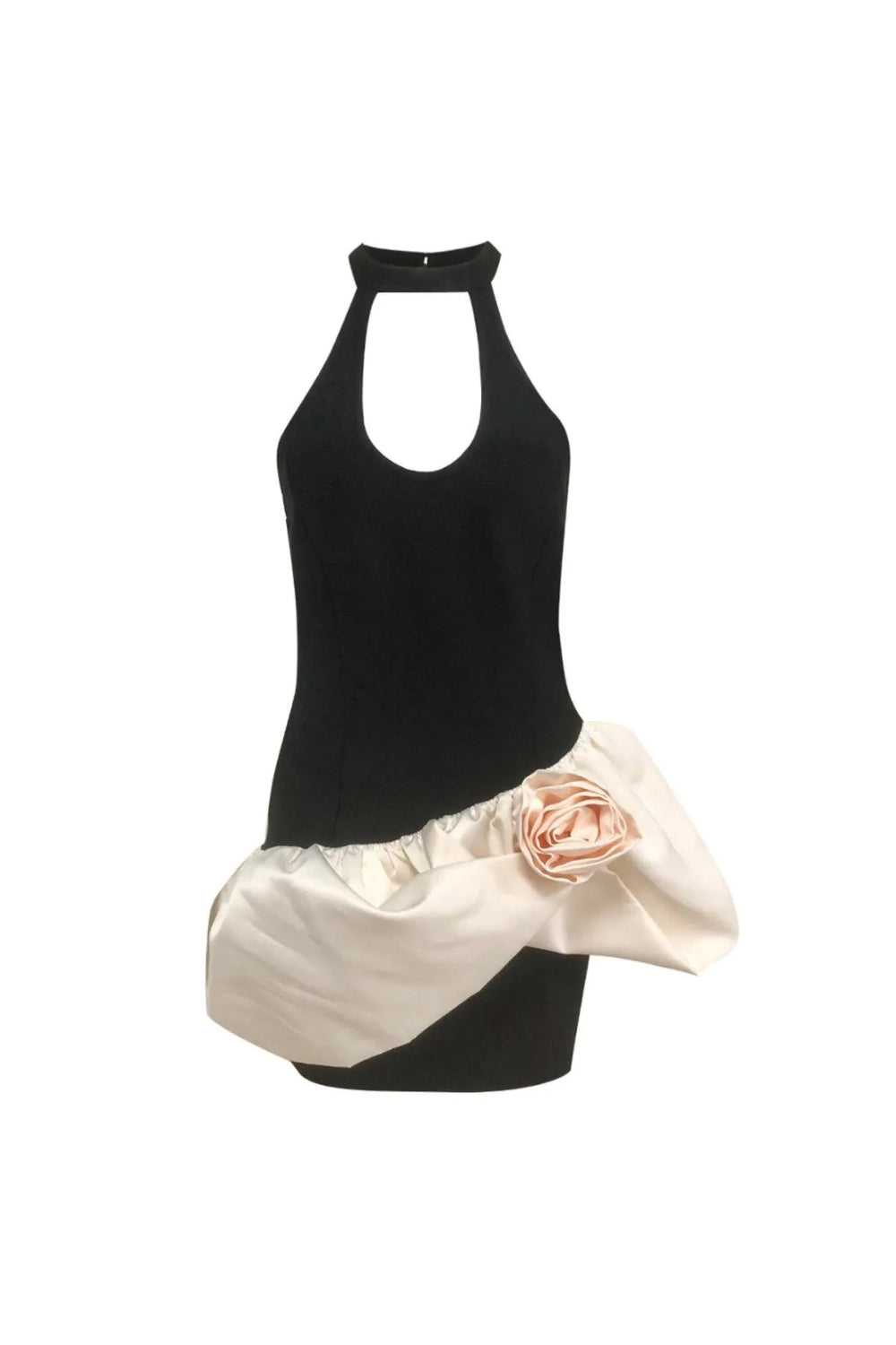 Flowering Girl Women Lyuba 3D Flower Contrast Color Bandage Mini Dress