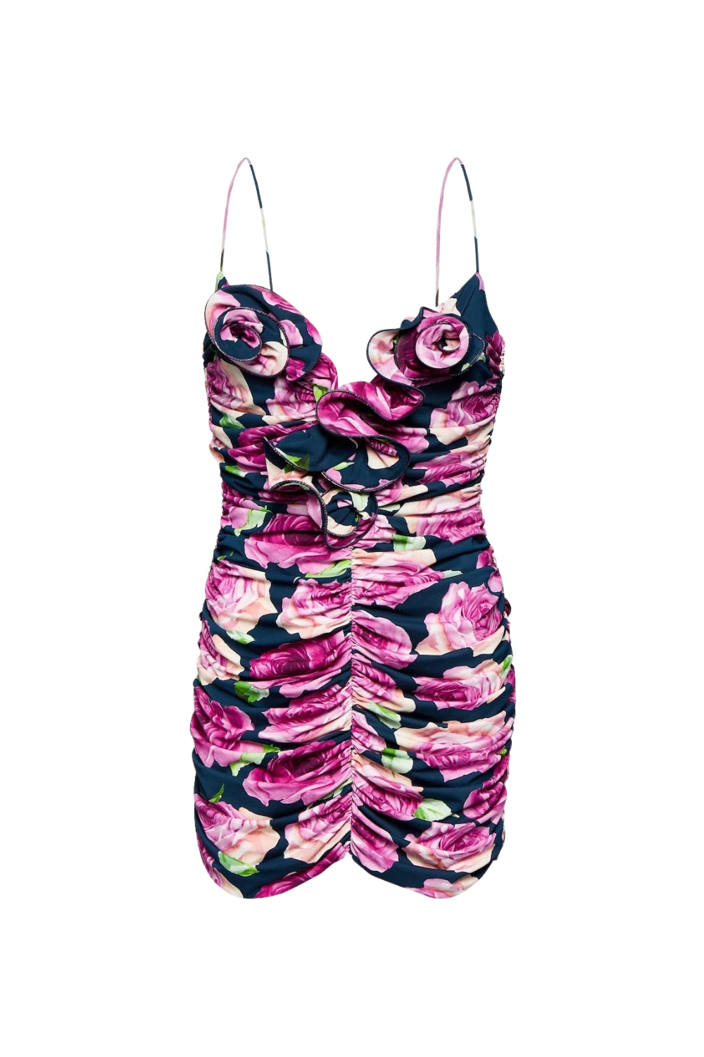Flowering Girl Women Denise Floral Ruched Mini Dress In Purple