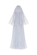 belinda Violet Pleated tulle sleeveless maxi Dress