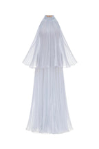 belinda Violet Pleated tulle sleeveless maxi Dress