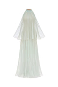 belinda Mint Pleated tulle sleeveless maxi Dress