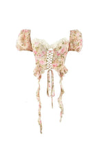 pink Tie-Drape Chiffon Shirt with Ruffled Puff Sleeves