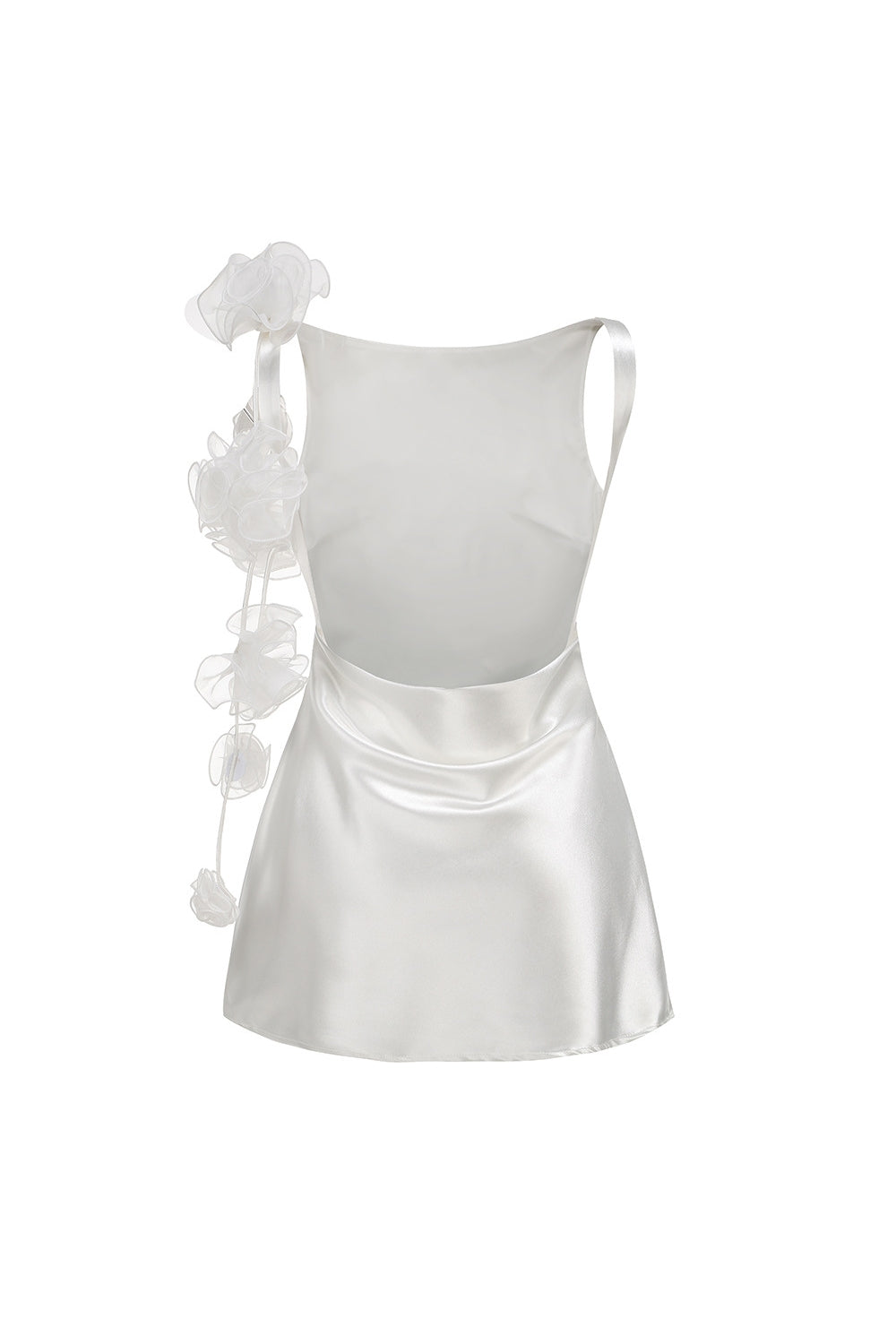 Flowering Girl Women Cheryl 3D Flowers Sleeveless Mini Dress In White
