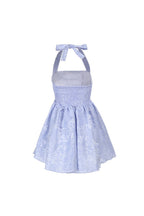 Flowering Girl Women Deborah Halterneck Floral Flare Mini Dress In Blue