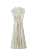 audrey sleeveless pleated floral midi dress in mint green