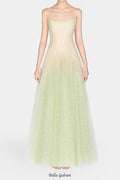 carol Draped Lace Maxi Dress in Mint