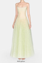 carol Draped Lace Maxi Dress in Mint