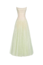 carol Draped Lace Maxi Dress in Mint