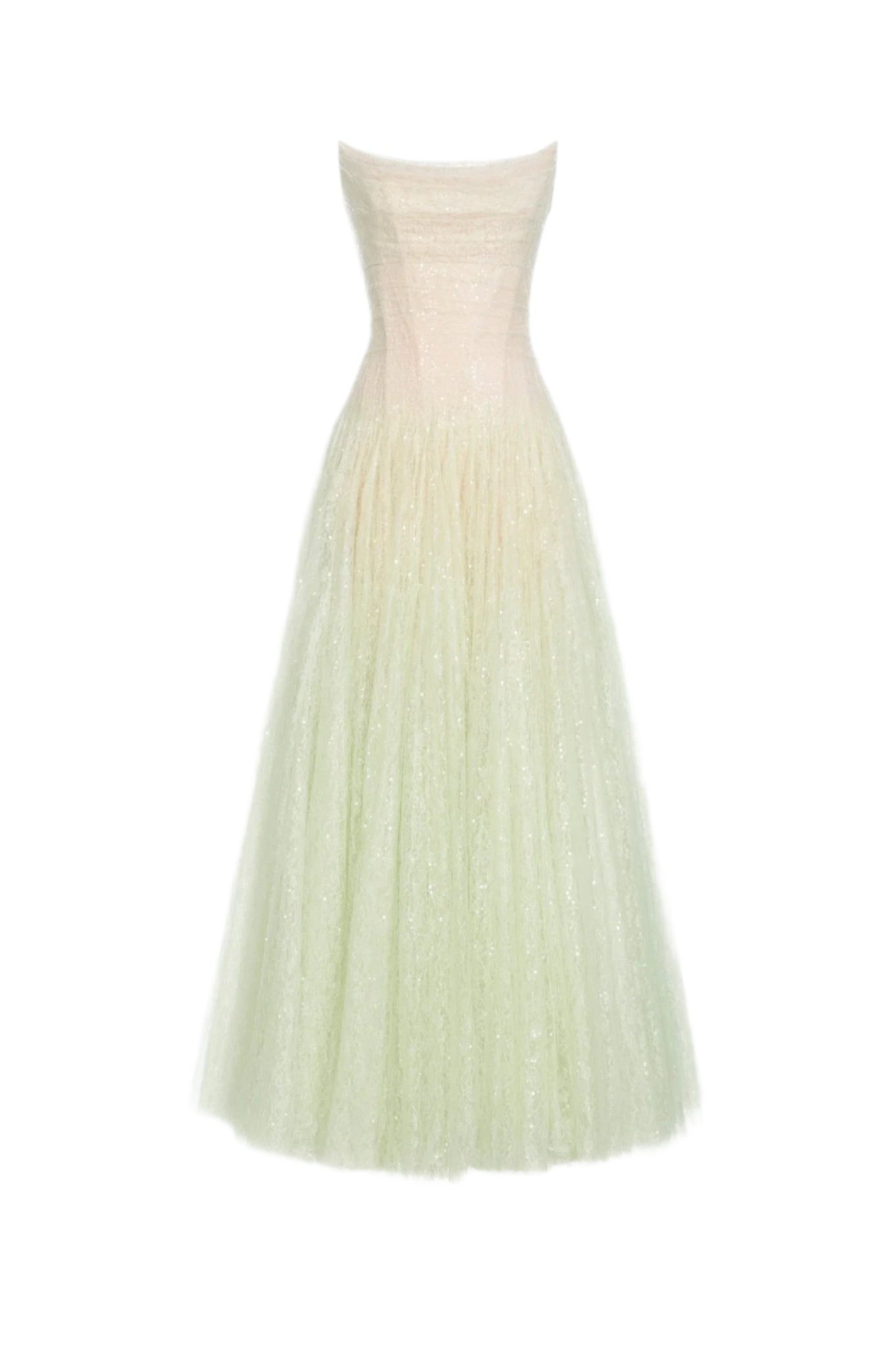 carol Draped Lace Maxi Dress in Mint