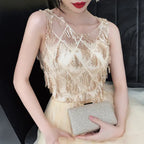 Flowering Girl Women Gold Sequin Homcoming Dress