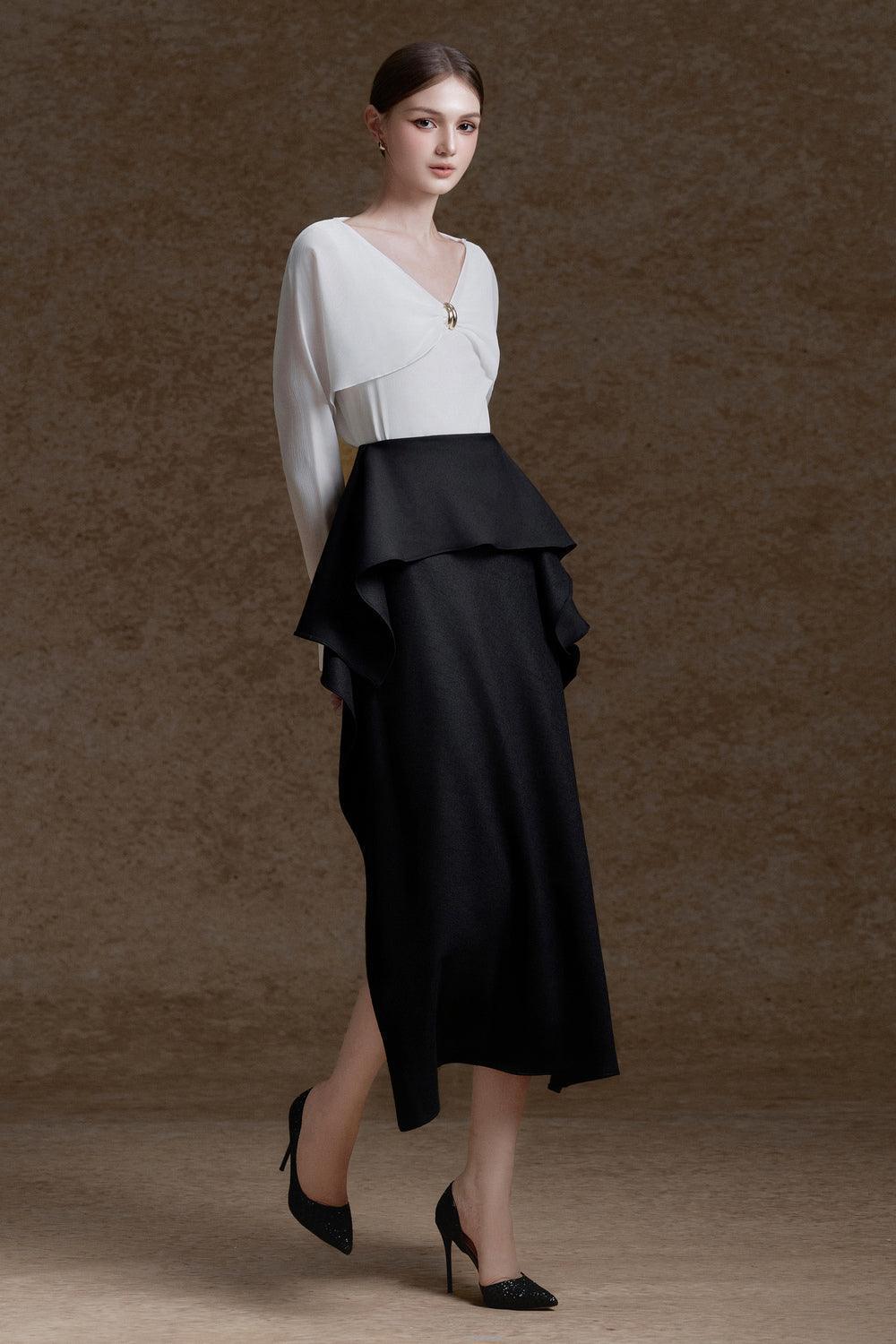 Flowering Girl Women Nelly Straight Ruffled Melani Midi Skirt