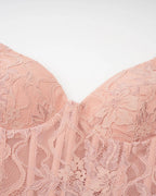 tiffany Lace Corset Tulle Maxi Dress – Blush