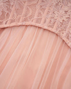 tiffany Lace Corset Tulle Maxi Dress – Blush