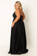 Flowering Girl Women Naira Pleated Maxi Dress in Black