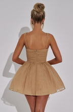 jacqueline Mini Dress - Gold Sparkle