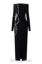 Flowering Girl Women Raelynn Bodycon Long Sleeve Crepe maxi Dress
