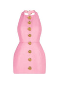 Flowering Girl Women rita Halter Backless Mini Dress in pink