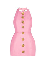 Flowering Girl Women rita Halter Backless Mini Dress in pink