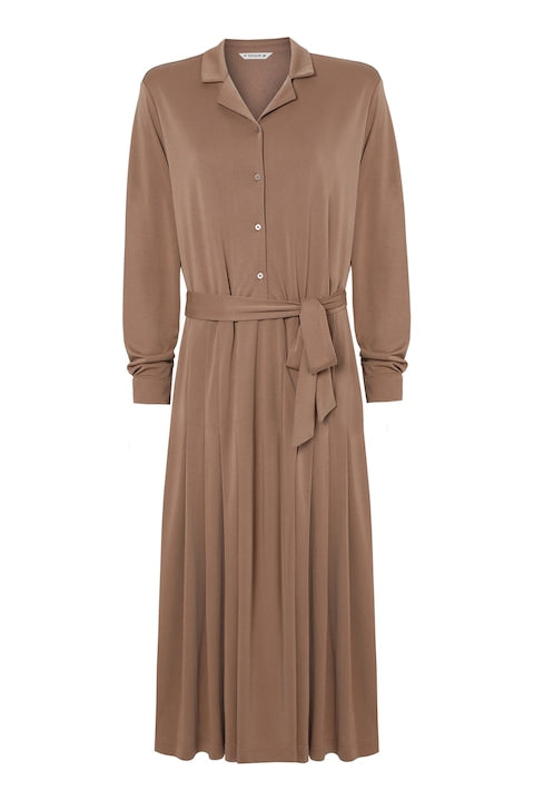 Flowering Girl Women Drawstring waist midi dress in brown